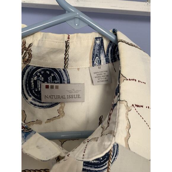 Natural Issue Nautical Sailor Hawaian Shirt M Beach Summer - Picture 3 of 3